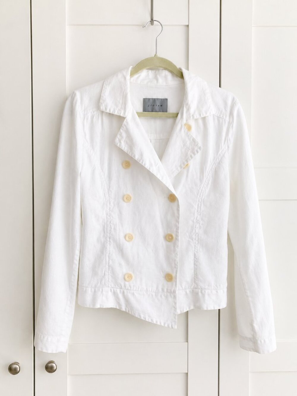 Jigsaw White Irish Linen Jacket | Size 10UK/6-8 US | Made in Europe